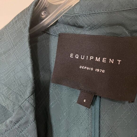 NEW Equipment Ramon Textured Blazer Green Blazer Jacket US 6 $595 -no belt- - Picture 3 of 8